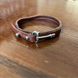 Fossil brown leather key bracelet